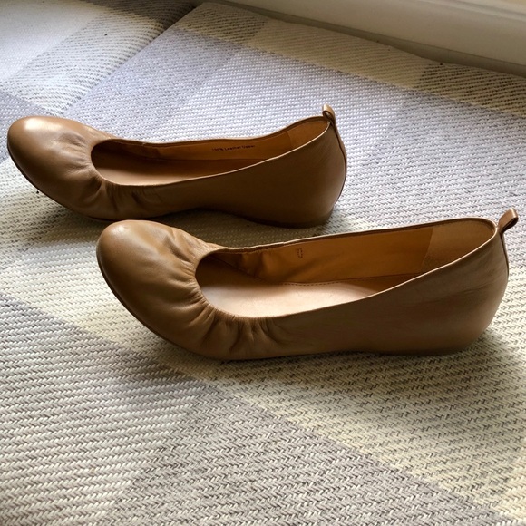 camel leather flats